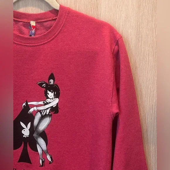 Playboy Club Sweatshirt Tokyo Japan Mens Anime Card Ace of Spades - Red Small - Picture 5 of 15